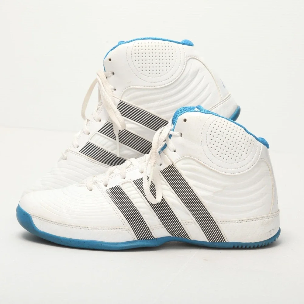 Adidas Commander TD 4 Men's 8.5 White Blue High Top Basketball Shoes